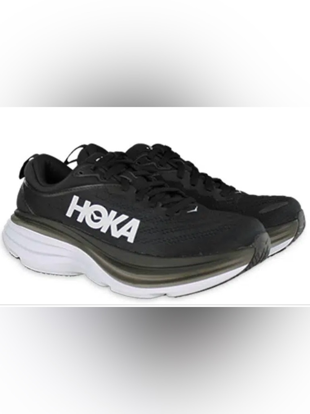 Hoka Bondi 8 Women’s Black Athletic Shoes, 6M